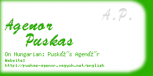 agenor puskas business card